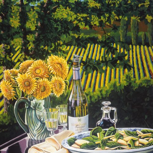 Sunflowers and Wine